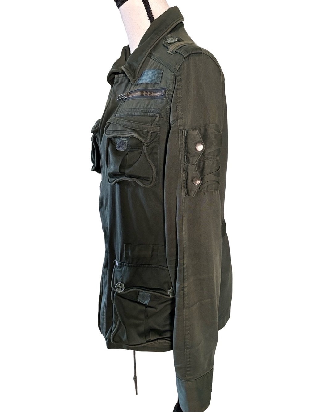 Olive Green Utility Field Jacket Size Medium - Picture 5 of 10